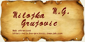 Milojka Grujović vizit kartica